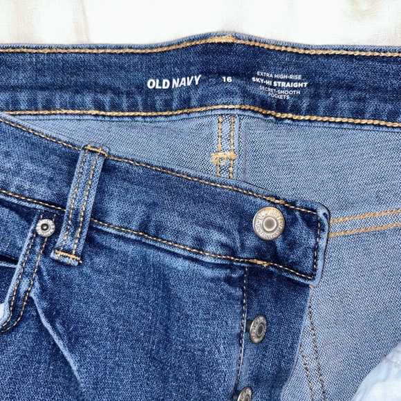 High-Waisted Button-Fly Sky-Hi Straight Jeans for Women - Picture 2 of 3